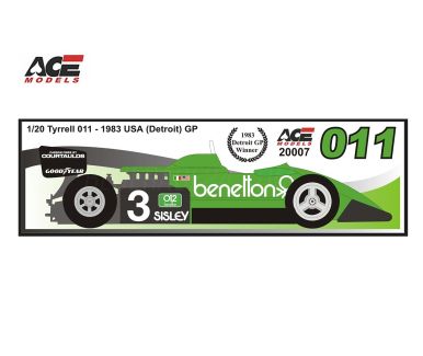 Tyrrell 011 Detroit/USA Grand Prix 1983 1/20 - ACE Models - 20007