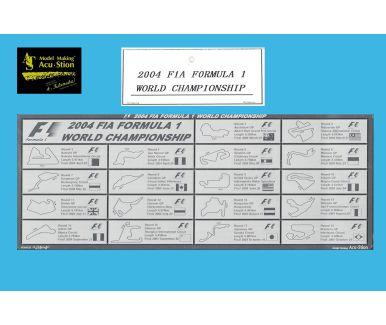 2004 FIA Formula 1 World Championship Plate Map Full Set - Acu-Stion - ATS-7205