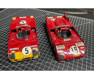 Sale of 2 Alfa Romeo 33TT3 models built by Barnini. #5 Targa Florio / #19 Le Mans 1972 1/24