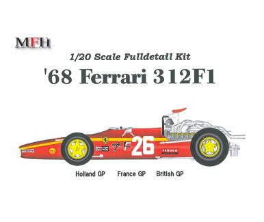 Ferrari 312F1-68 Holland / France / British Grand Prix 1968 1/20 - Model Factory Hiro - K154