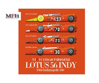 Lotus 56 Indy 500 Miles Indianapolis 1968 1/20 - Model Factory Hiro - MFH-K263