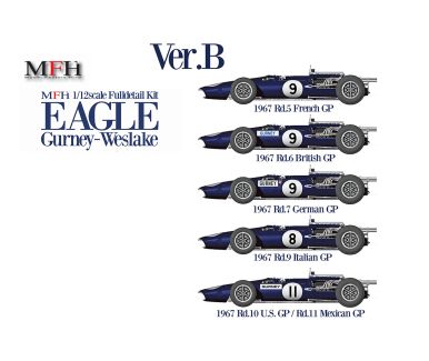 Eagle Gurney-Weslake T1G Ver. B  French/British/German/Italian/U.S./Mexican Grand Prix 1967 1/12