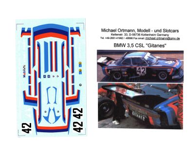 BMW 3.5 CSL Alpina-Faltz "Gitanes" Le Mans 24 Hours 1976 1/24 Decal - Ortmann