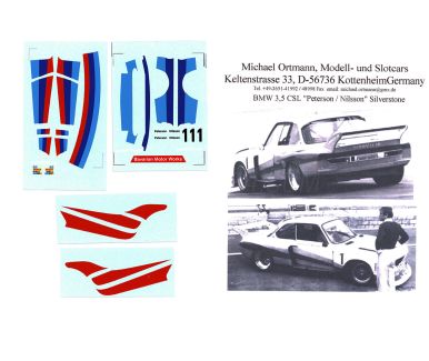 BMW 3.2 CSL Turbo "Works" 1976 1/24 Decal - Ortmann