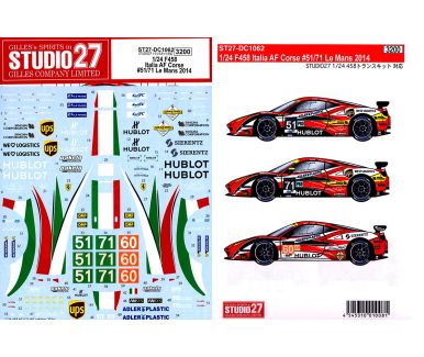 Ferrari 458 Italia #71/#51/#60 "AF Corse" Le Mans 24 Hours 2013 1/24 - Studio27 - DC1062