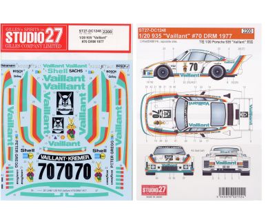 Porsche 935 Turbo "Budweiser" Daytona 24 Hours 1979 1/20 Decal - Studio27 - DC262