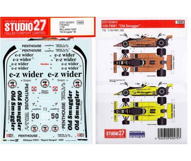 Williams FW07 "Old Smuggler" German / Holland Grand Prix 1980 1/20 Decal - Studio27 DC581