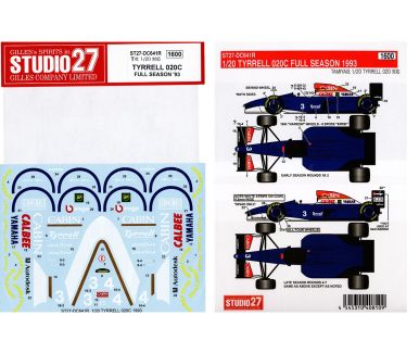 Tyrrell 020C Full Season Formula 1 World Championship 1993 1/20 Decal - Studio27 DC641