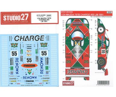 Mazda 787B #55 "Charge - Renown" Le Mans 24 Hours 1991 1/24 Decal - Studio27 - DC959