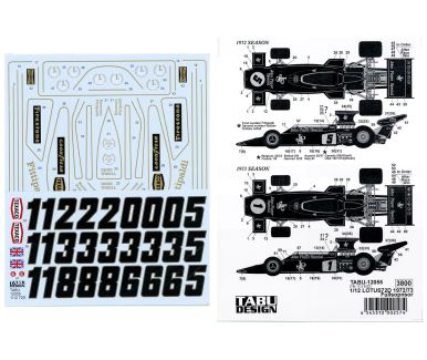 Lotus 72D Formula 1 World Chamionship 1972/1973 Full Sponsor Decal 1/12