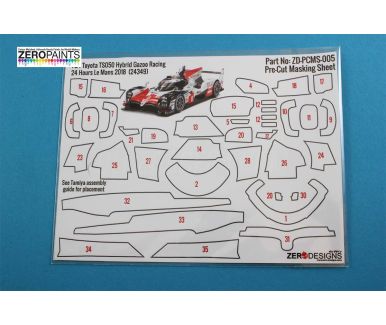 Toyota TS050 Hybrid Pre-Cut Masking Sheet 1/24 - Zero Paints - ZP-ZD-PCMS-005