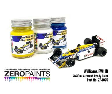 Williams FW11B Blue/Yellow/White Paint Set 3x30ml - Zero Paints - ZP-1075