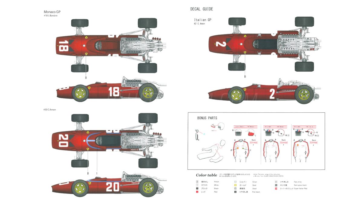 Ferrari 312F1-67 Monaco GP #18 #20 1/12 Ferrari 312F1-67 Monaco GP #18 #20 1/12