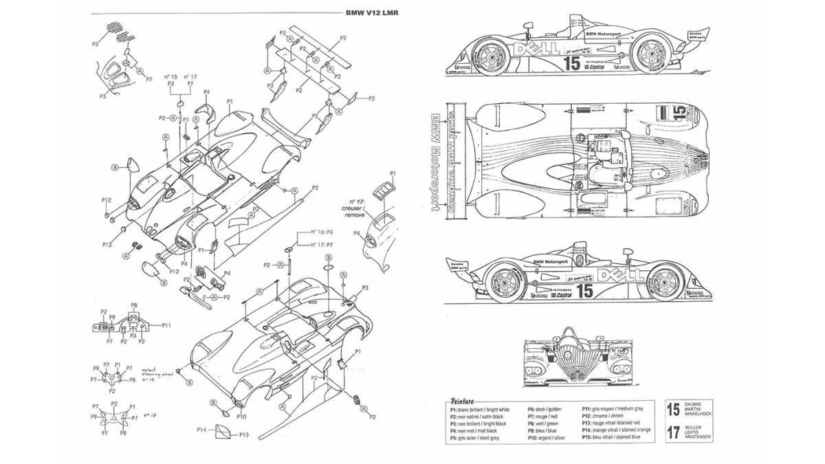 Decals BMW V12 LM Le Mans 1999 15 17 18 1:32 1:24 1:43 1:18 LMR slot decals