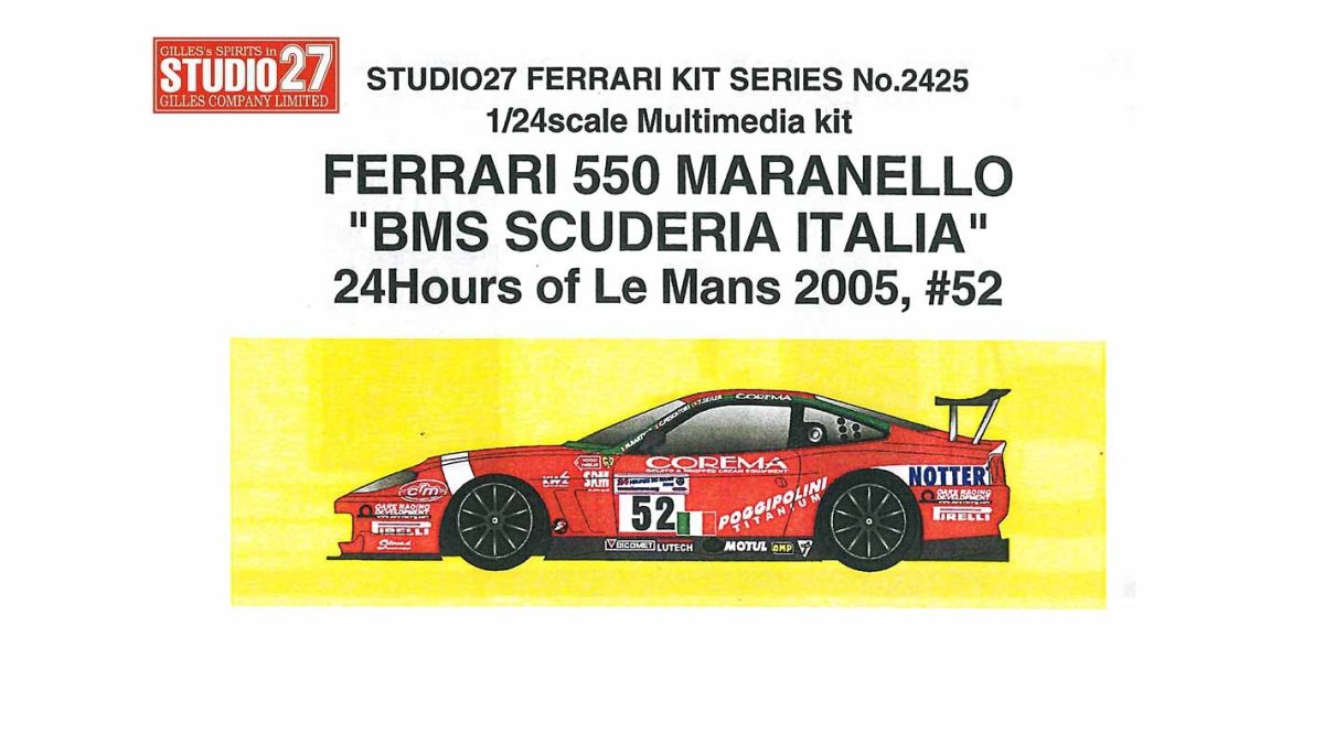 Ferrari 550 Maranello Car N.52 Lmgt1 Le Mans 2005 KIT BBR 1:43 PJ375 Miniature 