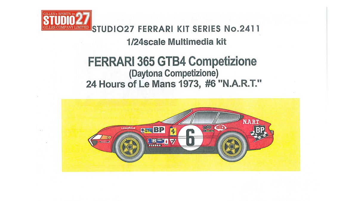 Decals Ferrari 365 GTB/4  Daytona Le Mans 1973 1:32 1:43 1:24 1:18 calcas 