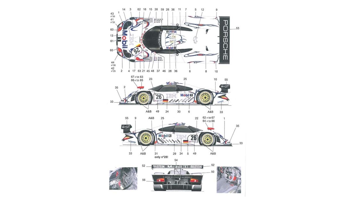 Porsche 911 GT1 Mobil1 Le Mans 1998 1/24