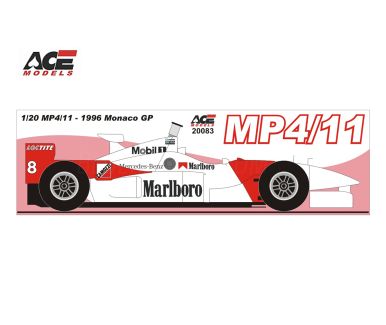 McLaren MP4/11 Monaco Gand Prix 1996 1/20 - ACE models - ACE-20083