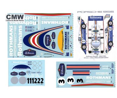 Porsche 956 "Marlboro - Joest" 1000 km Monza 1983 1/12 Decal - CMW California Model Works - CMW-12003DE