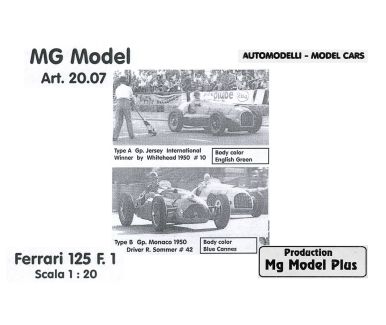 Ferrari 125F1 Monaco / Jersey Grand Prix 1950 1/20