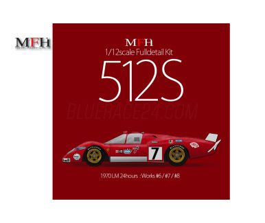 Ferrari 512 S Long Tail Le Mans 24 Hours 1970 1/12 - Model Factory Hiro - MFH-K804