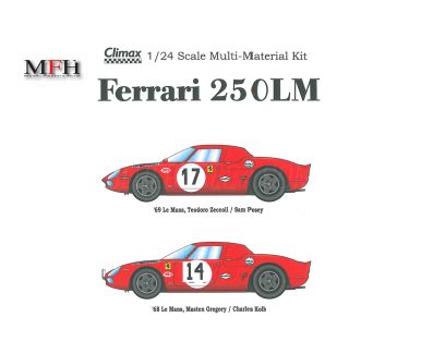 Ferrari 250 LM North American Racing Team Le Mans 1968/1969 1/24 - Model Factory Hiro - MFH-K104