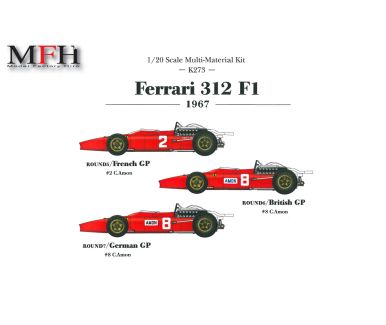 Ferrari 312F1-67 - Monaco GP 1967 #18 #20 - Model Factory Hiro - MFH-K479