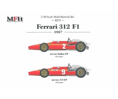 Ferrari 312F1-67 - Italian GP / US GP 1967 Ver. C - Model Factory Hiro - MFH-K274