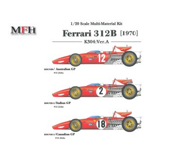 Ferrari 312B Ver. A  Austrain GP / Italian GP / Canada GP 1970 1/20 - Model Factory Hiro - MFH-K304