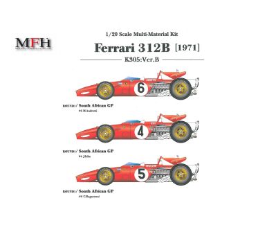 Ferrari 312B Ver. B  South African GP 1971 1/20 - Model Factory Hiro - MFH-K305