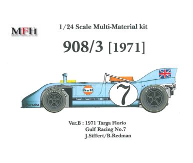 Porsche 908/03 #7 Ver. B Targa Florio 1971 1/24 - Model Factory Hiro - MFH-K371