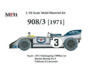 Porsche 908/03 #3 Ver. D 1000 km Nürburgring 1971 1/24 - Model Factory Hiro - MFH-K373