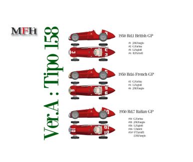 Alfa Romeo Tipo 158 British / French / Italian Grand Prix 1950 1/12 - Model Factory Hiro - MFH-K519
