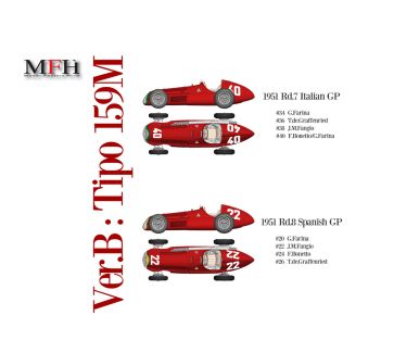 Alfa Romeo Tipo 159M Italian / Spanish Grand Prix 1951 1/12 - Model Factory Hiro - MFH-K520