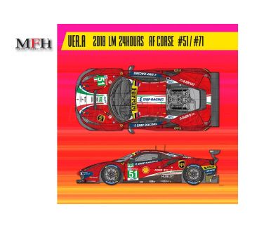 Ferrari 488 GTE Version A Le Mans 2018 1/24 - Model Factory Hiro - MFH-K681