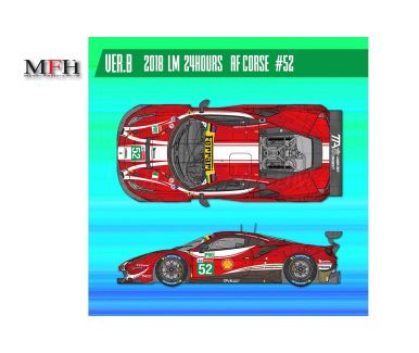 Ferrari 488 GTE Version B Le Mans 2018 1/24 - Model Factory Hiro - MFH-K682