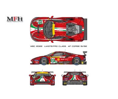 Ferrari 488 GTE Evo FIA-WEC and Le Mans 24 Hours 2022 1/12 - Model Factory Hiro - MFH-K819