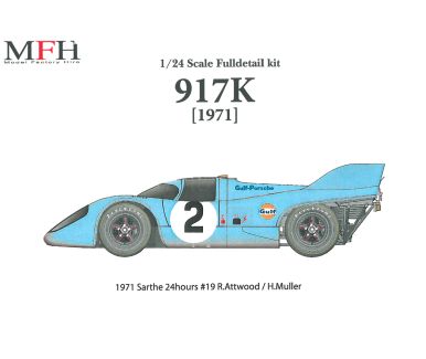 Porsche 917K Le Mans #19 - Monza #1 #2 1971 (Ver. B) - Model Factory Hiro - MFH-K449
