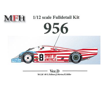 Porsche 956 Long Tail Ver. D Joest Spirit of Ameriaca  #8 - Le Mans 1986 - Model Factory Hiro - K482