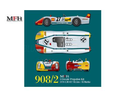 Porsche 908/02 Longtail Spyder Le Mans 24 Hours 1970 1/24 - Model Factory Hiro - MFH-KL6