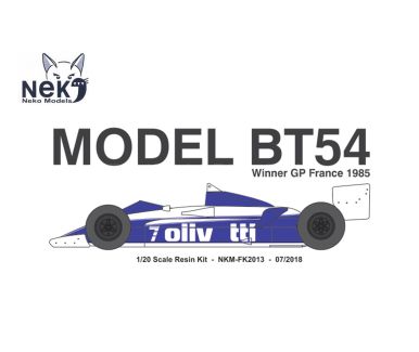 Brabham BT54 French GP 1985 1/20 - Neko Models - NEK-FK2013