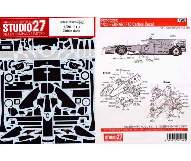 Ferrari F10 Carbon Decal 1/20 - Studio27 - ST27-CD20005