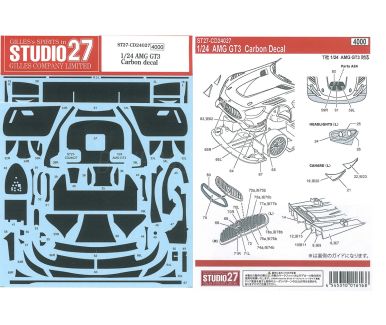 Mercedes AMG GT3 Carbon Decals 1/24 - Studio 27 - ST27-CD24027