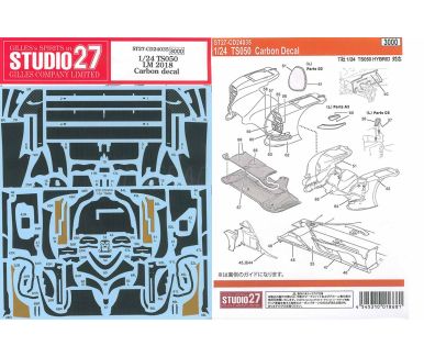 Toyota TS050 Hybrid Carbon Decal 1/24 - Studio27 - ST27-CD24035