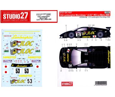 Lamborghini Murciélago "JLOC" Le Mans 2006 1/24 Decal - Studio27 - ST27-DC1057