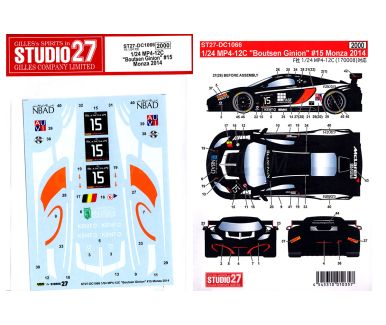 McLaren MP4-12C GT3 "Boutsen Ginion" Monza 3 Hours 2014 1/24 - Studio27 - DC1066