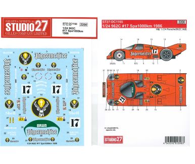 Porsche 962C #17 Spa 1000 km 1986 1/24 - Studio27 - ST27-DC1165