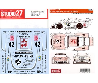 Porsche 935 K3 #42 "Gozzy-Kremer" Le Mans 1980 1/24 - Studio27 - ST27-DC1225