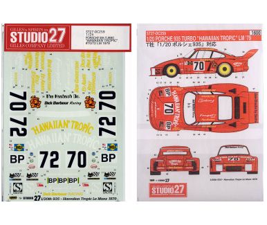 Porsche 935 Turbo "Hawaian Tropic" Le Mans 24 Hours 1979 1/20 Decal - Studio27 - DC259