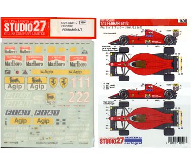 Ferrari 641/2 Formula 1 World Championship 1990 1/20 Decal - Studio27 - DC611